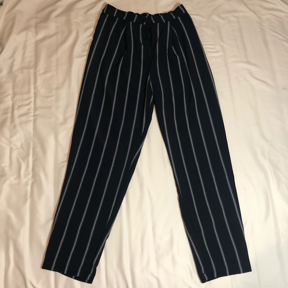 H&M NAVY BLUE striped pants